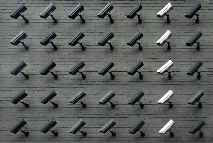 assorted-color security cameras